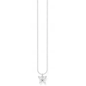 Silver Zirconia White Butterfly Necklace KE2101-051-14-L45V