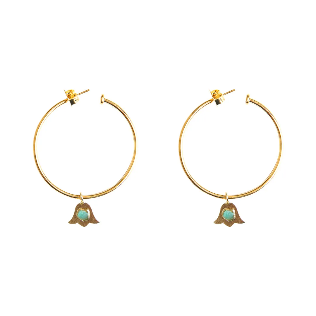 Simple Pendant Flower Earrings
