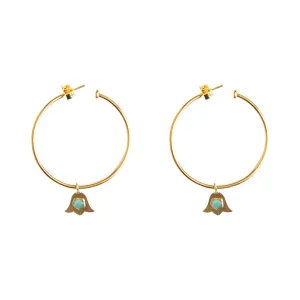 Simple Pendant Flower Earrings