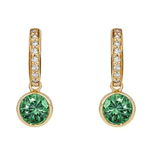 Small Twa Earrings - Emerald & Diamond