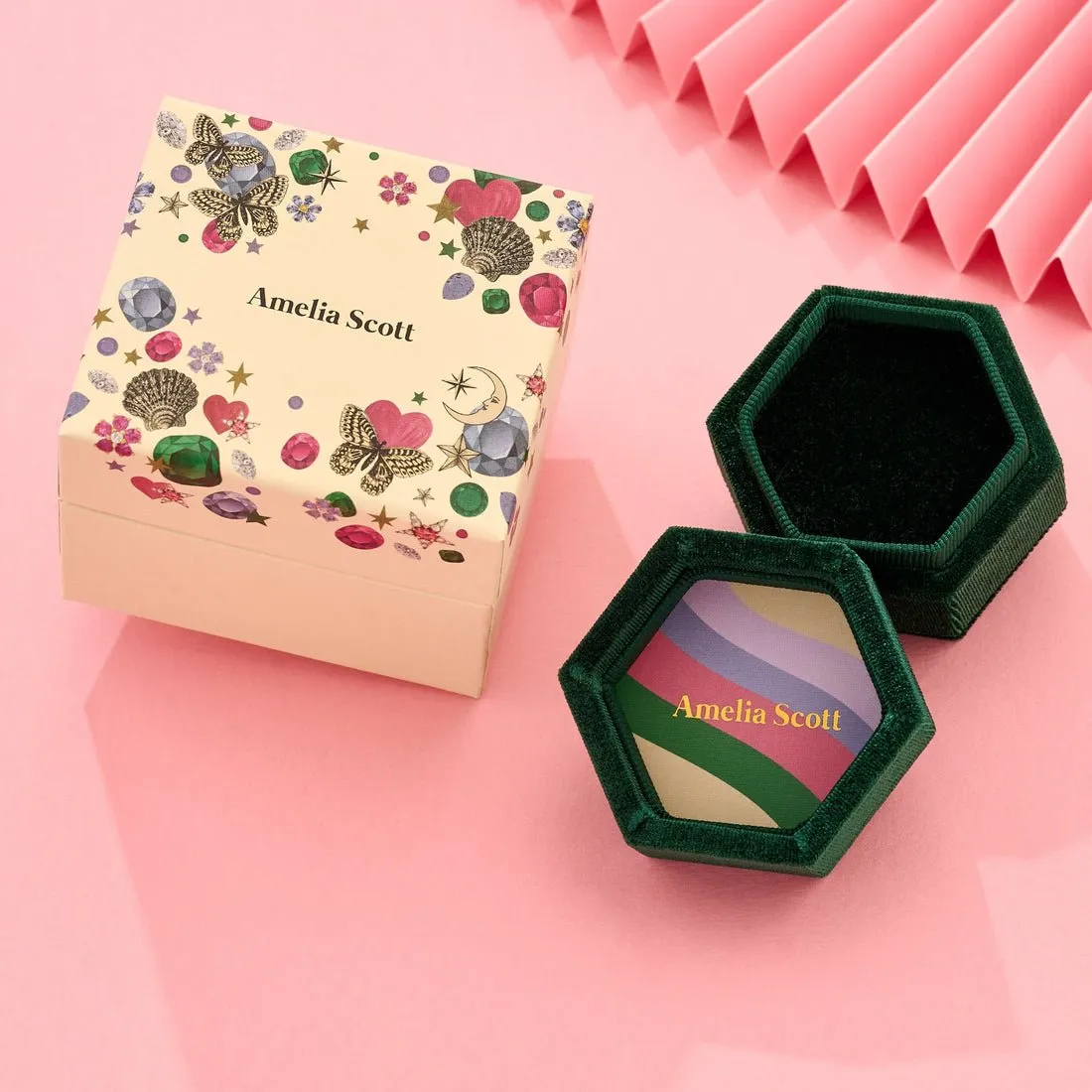 Sofia Teardrop Studs Emerald Green, Clear and Gold