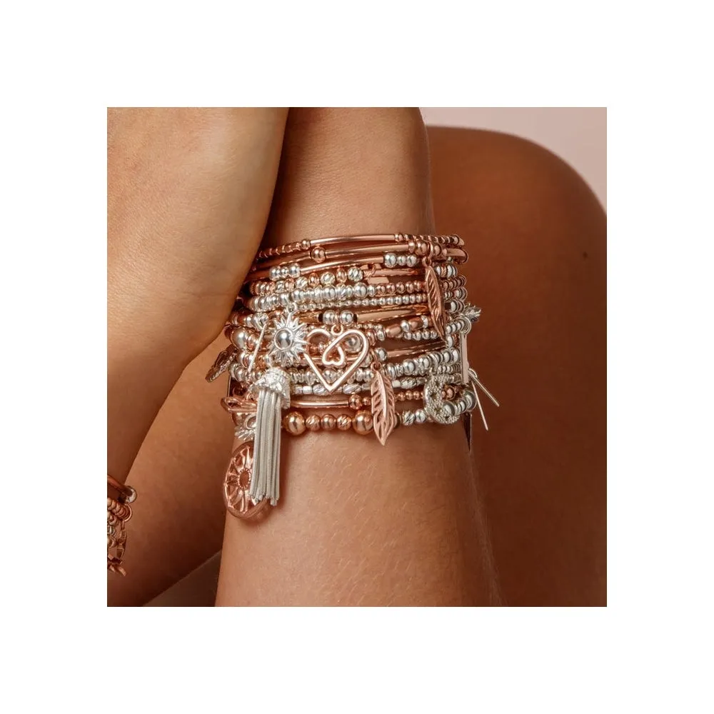 Sparkle Filigree Feather Bracelet - Rose Gold - MBSBNH571