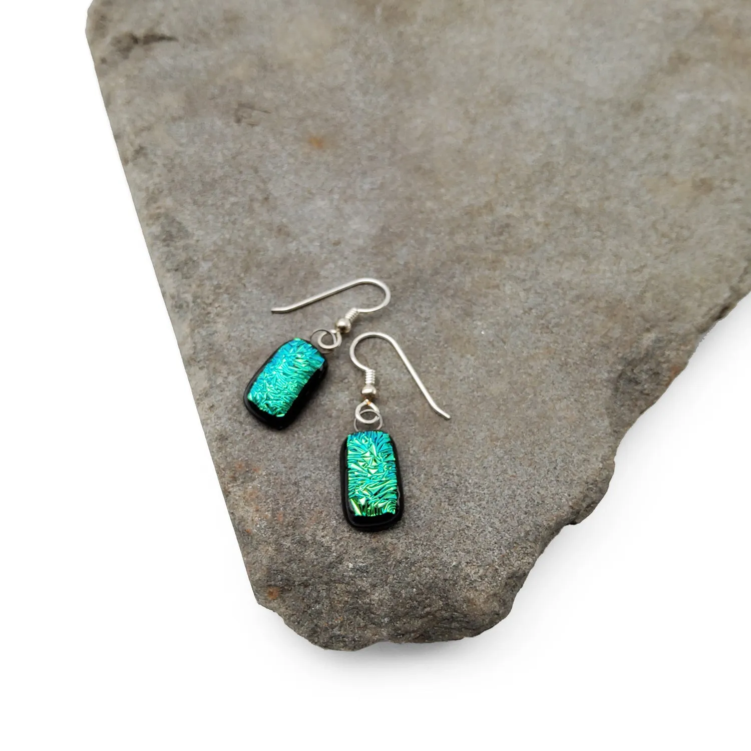 Sparkling Green Glass Earrings