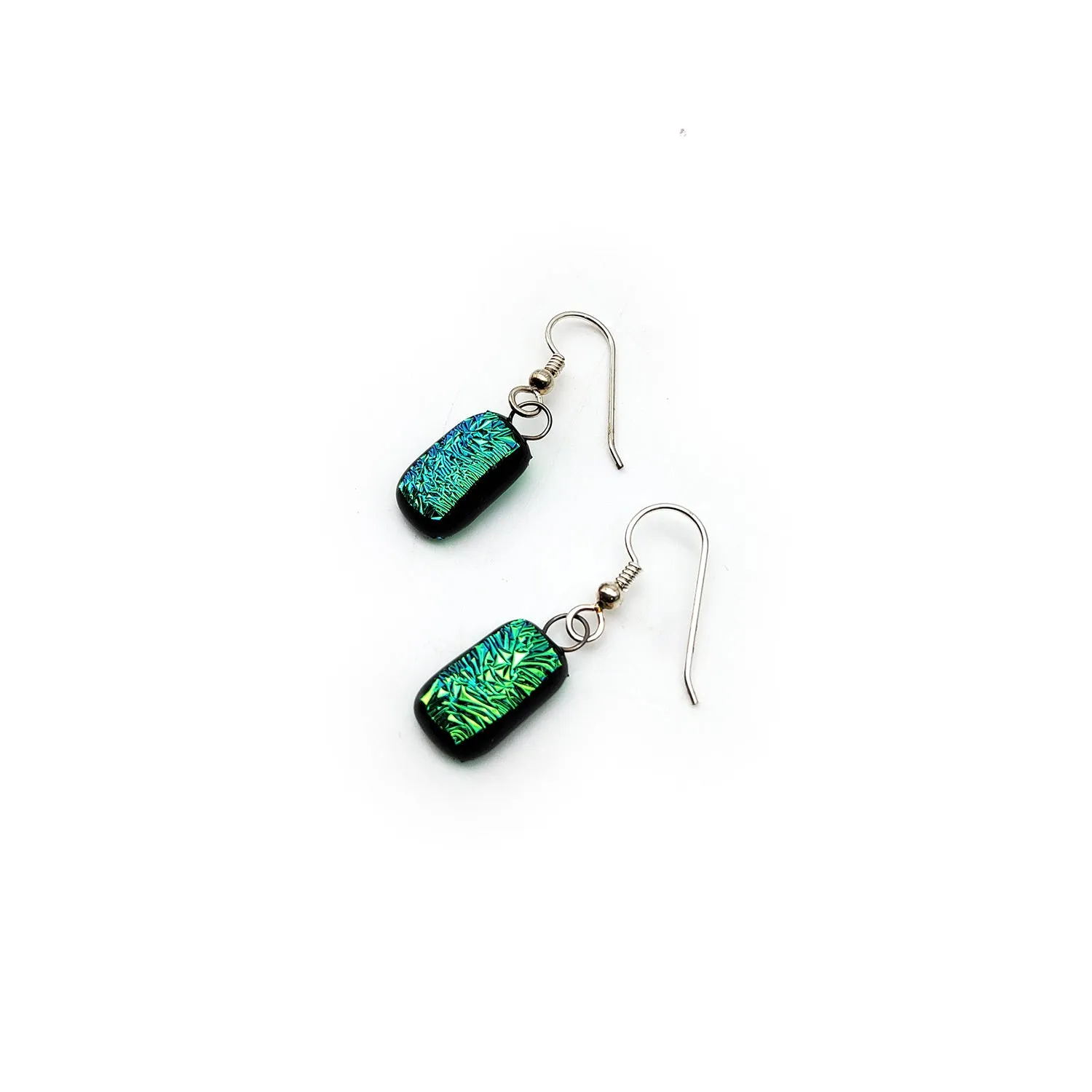 Sparkling Green Glass Earrings