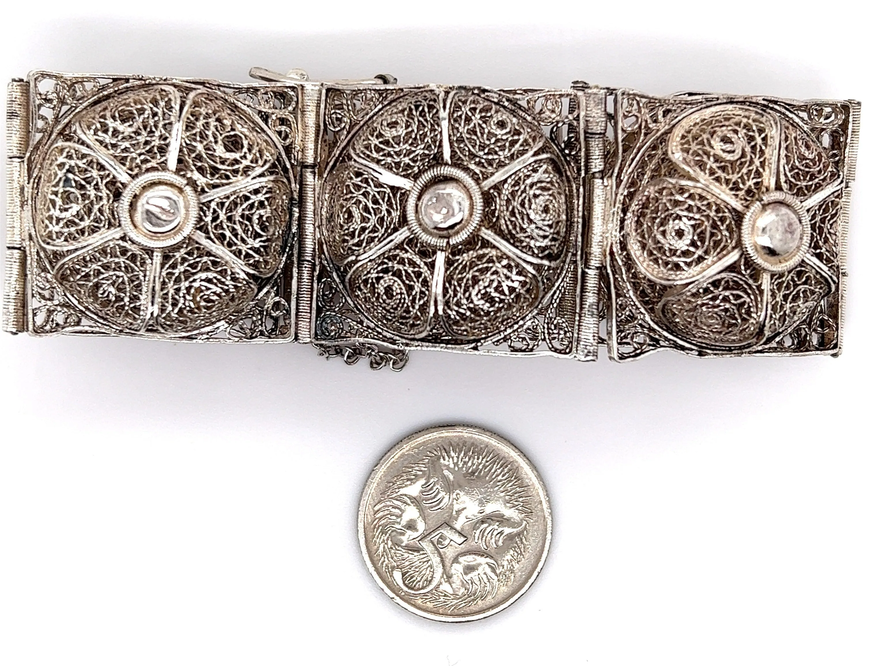 Sterling Silver Filigree Bracelet Made in Palestine