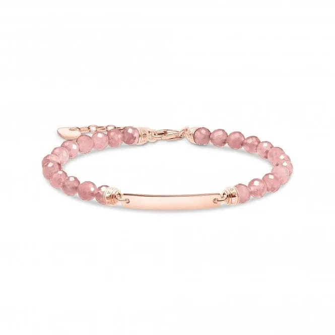 Sterling Silver Rose Gold Plated Pink Stones Bracelet A2042-415-9-L19V