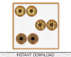 Sunflower Stud Earrings PNG Design Bundle for Sublimation
