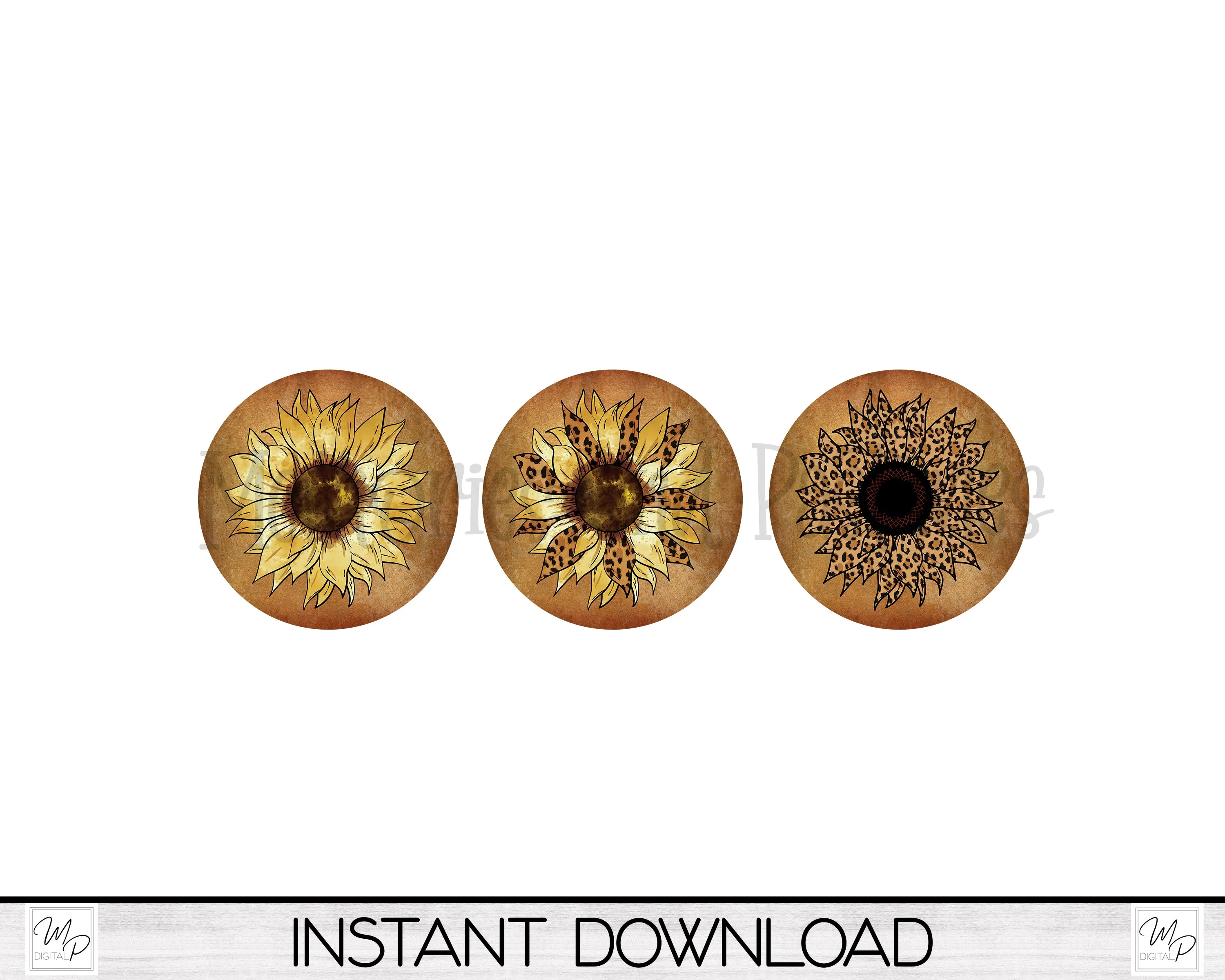 Sunflower Stud Earrings PNG Design Bundle for Sublimation