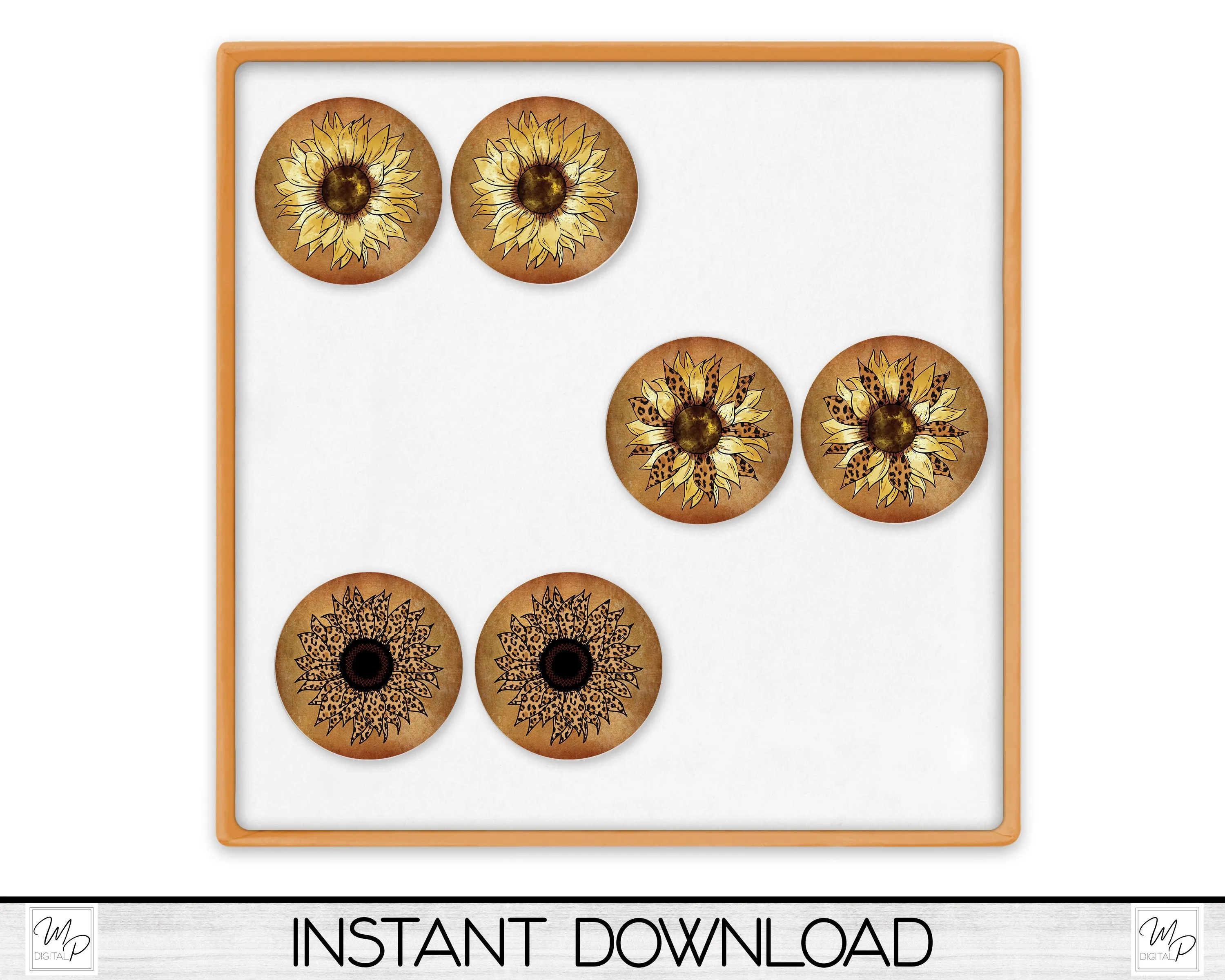 Sunflower Stud Earrings PNG Design Bundle for Sublimation