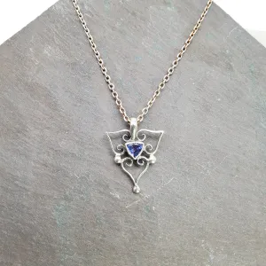 Tanzanite Heart Scroll Pendant