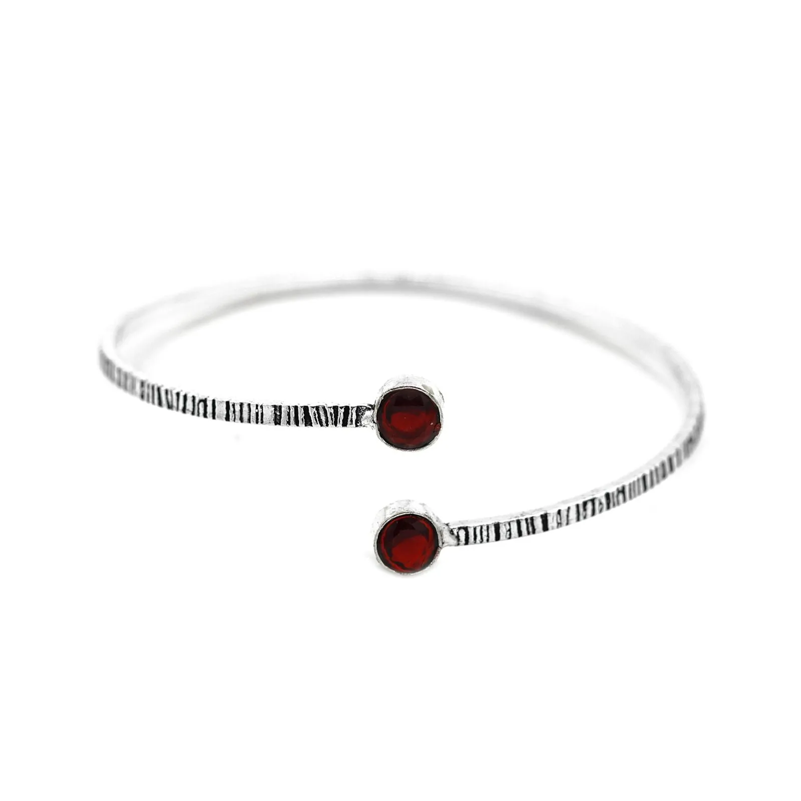 Teejh Bela Red Stone Silver Oxidised Jewelry Gift Set