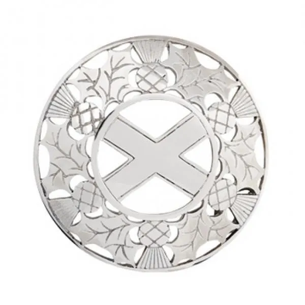 Thistle Plaid Brooch with Saltire Centre (PB02 CB)