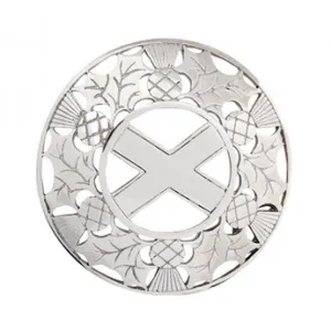 Thistle Plaid Brooch with Saltire Centre (PB02 CB)