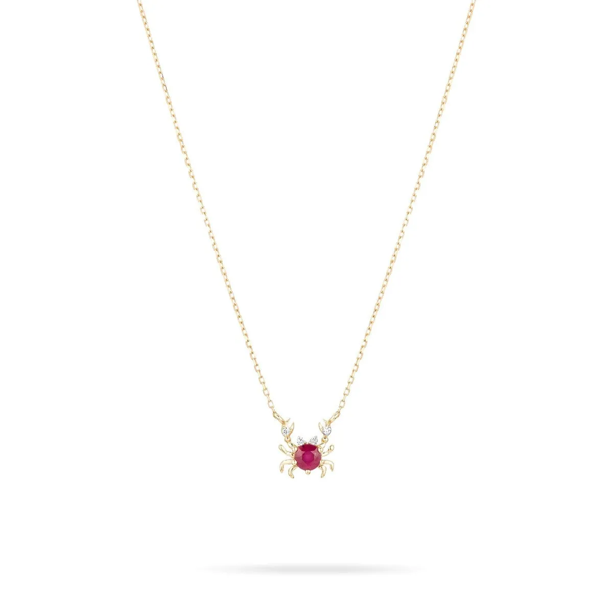 Tiny Ruby   Diamond Crab Necklace