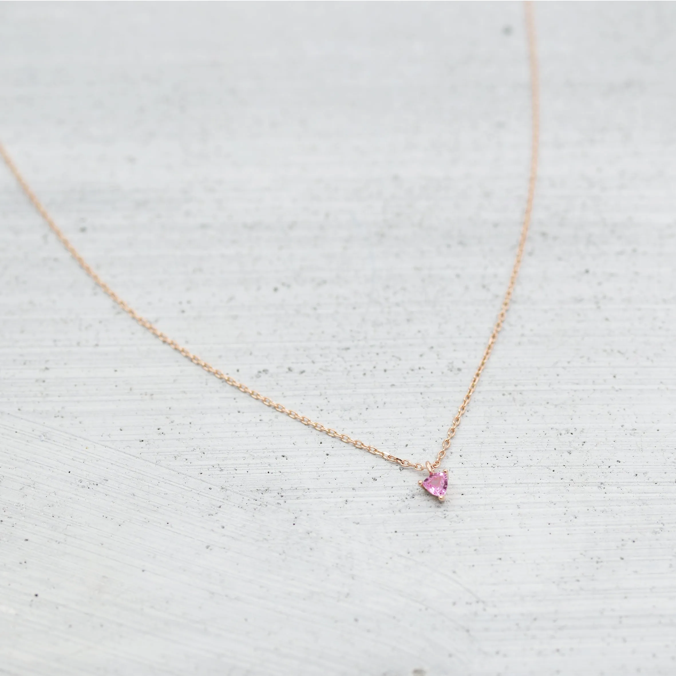 Trillion solitaire Necklace - 14K/ 18K Gold