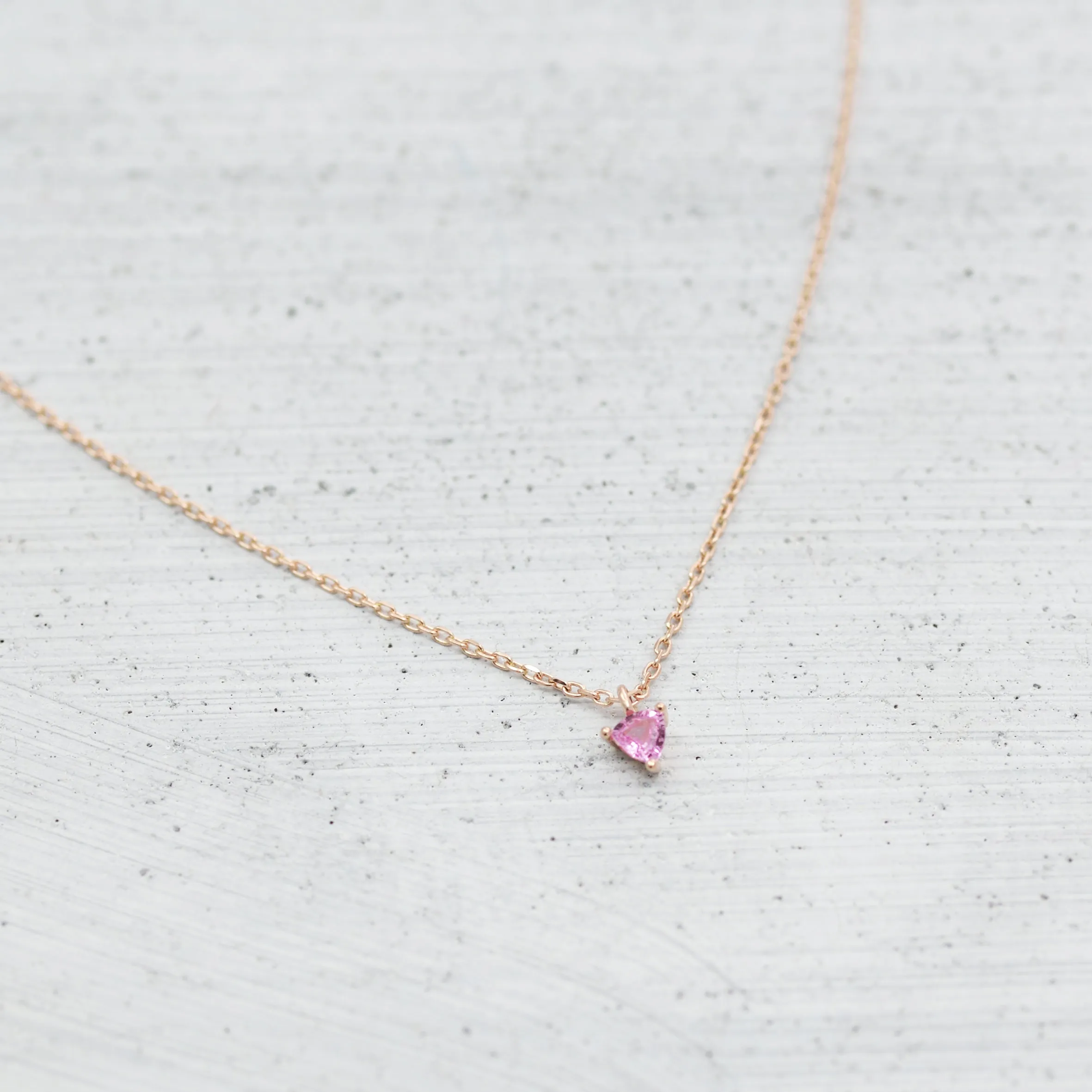 Trillion solitaire Necklace - 14K/ 18K Gold