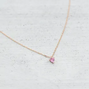 Trillion solitaire Necklace - 14K/ 18K Gold