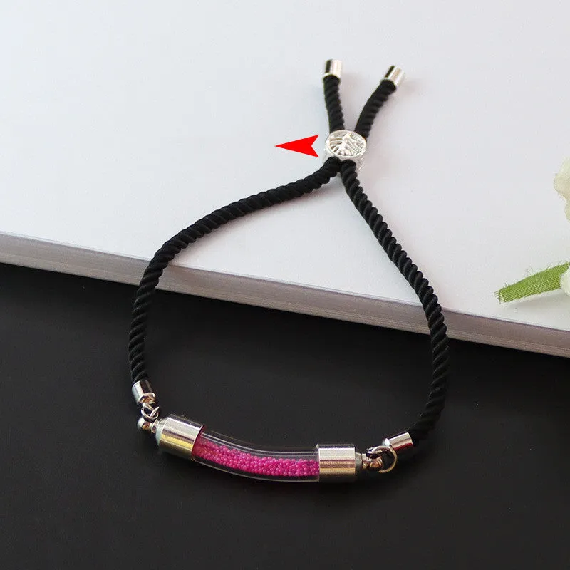 Twisted Glass Elbow Braided Rope Bracelet