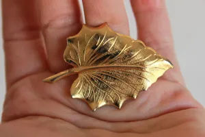 Vintage Gold Leaf Brooch
