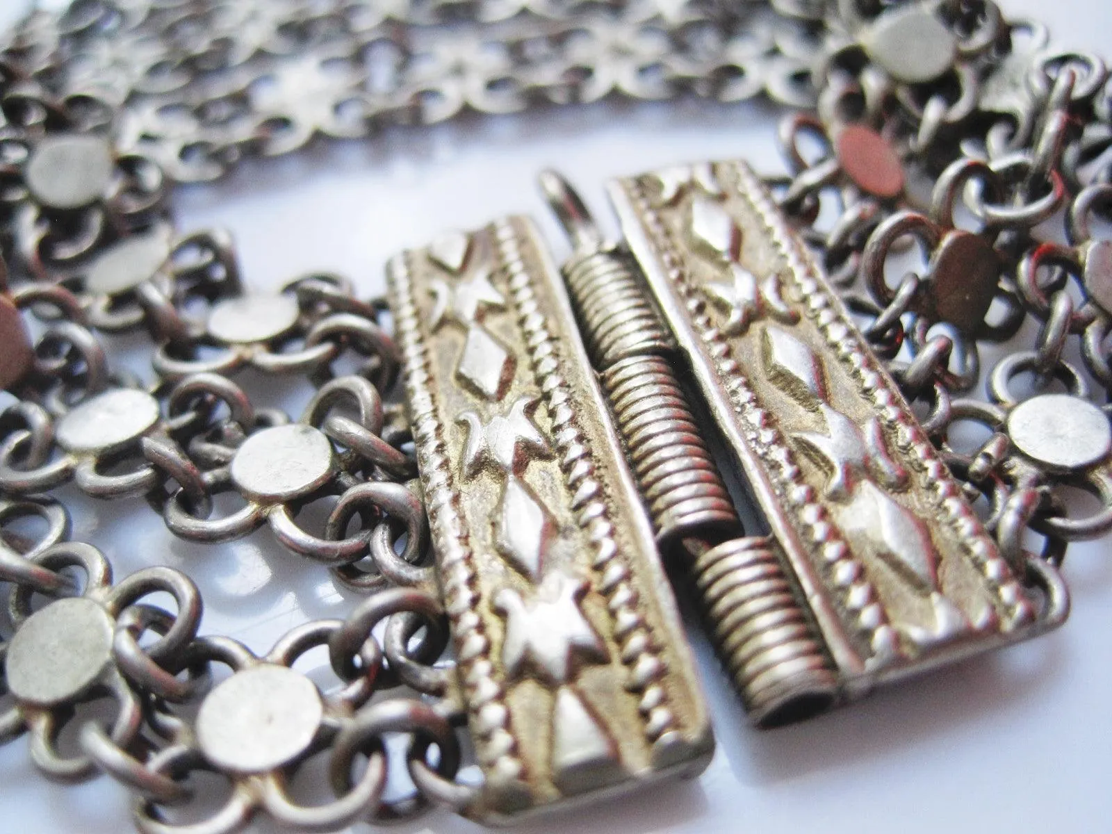 Vintage Silver Turkish Link Bracelet