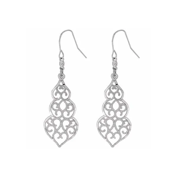 White Gold Filigree Earrings