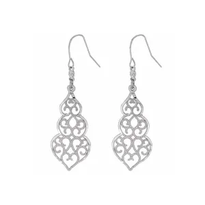 White Gold Filigree Earrings