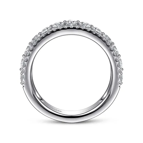 Wide 14K White Gold Diamond Anniversary Band - 1.05ct