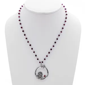 William Morris Hyacinth Sterling Silver Garnet Necklace