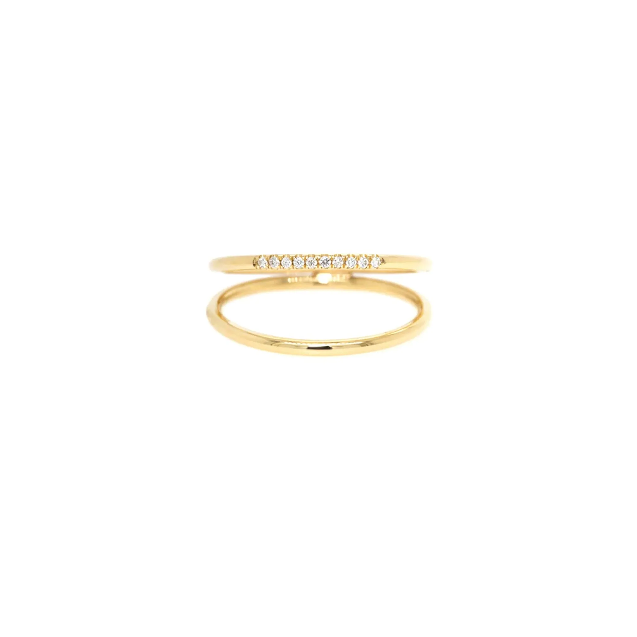 Zoe Chicco Yellow Gold Split Band Diamond Ring