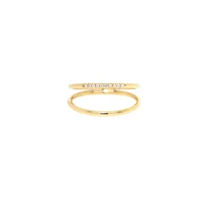 Zoe Chicco Yellow Gold Split Band Diamond Ring